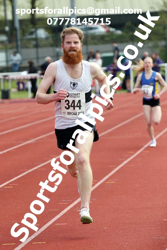 1500 metres, 2021 NECAA Middlesbrough Open Meting, Sunday, May 9th. Photo: David T. Hewitson/Sports for All Pics